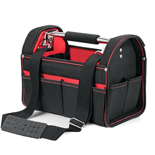 Wiltec Werkzeugtasche Größe XL 44x22x25 cm, Werkzeugbeutel mit verstellbarem Schultergurt und Tragegriff, Innen- und Außenfächer, Aufbewahrungstasche Wiltec Werkzeugtasche Größe XL 44x22x25 cm, Werkzeugbeutel mit verstellbarem Schultergurt und Tragegriff, Innen- und Außenfächer, Aufbewahrungstasche von Wiltec
