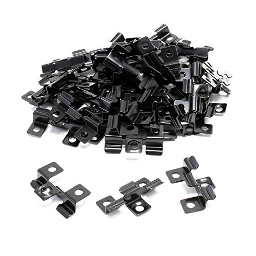 Wiltec 50x Edelstahl Clips 6mm Terrassendielen Montage, für 7mm Seitennut, Befestigungsklammer aus Edelstahl, schwarz von Wiltec