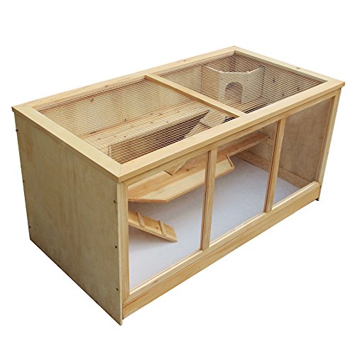 Wiltec XXL 3 Etagen Nagerkäfig, 4-eckig, 1150 x 600 x 580 mm, aus Holz, mit klappbarem Deckel & Sichtfenster, Kleintierhaus Mäusekäfig Hamsterkäfig Wiltec XXL 3 Etagen Nagerkäfig, 4-eckig, 1150 x 600 x 580 mm, aus Holz, mit klappbarem Deckel & Sichtfenster, Kleintierhaus Mäusekäfig Hamsterkäfig von Wiltec