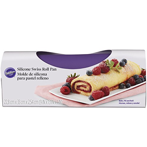 Wilton Silikon Backmatte Swiss Roll Cake Mat: Flexibele Backmatte Schweizer Brötchen Kuchenform Rollkuchen Rollmatte Backblech - 22.8 x 33cm von Wilton