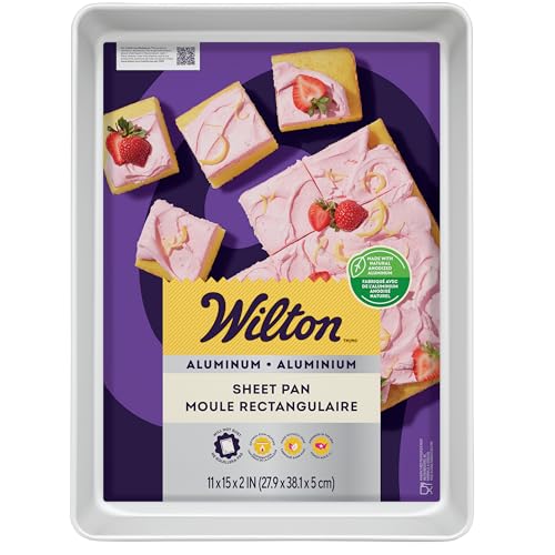 Wilton Performance Pans Längliche Backblech 28x38 cm: Längliche Kuchenform aus Eloxiertem Aluminium Backform für Kuchen, Aufläufe und Sogar Pizza - 28x38x5 cm von Wilton