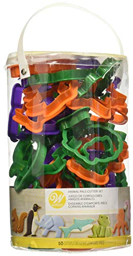 Wilton Cookie Cutter Tropical Party, 3-Teilig: Keksausstecher Tropisch, Ausstechformen: Fisch, Hund, Katze, Vogel, Schmetterling und mehr, Küchenbacken, DIY - Set/50, Mehrfarbig von Wilton
