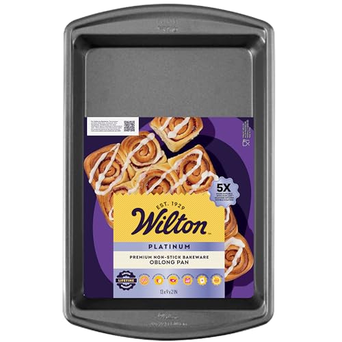 Wilton Advance Select Rechteckige Backform, 22,9 x 33 cm, hergestellt ohne PFAS, Anti-Verziehen, Antihaft-Kuchenform mit DuraLast™-Silikonbeschichtung (Stahl) von Wilton