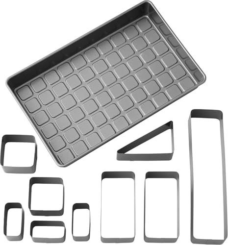 Wilton Buchstaben und Zahlen Verstellbare Antihaft-Kuchenform, 10-teiliges Set, Schwarz von Wilton