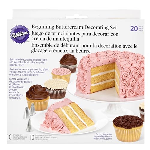 Wilton Buttercreme-Verzierungs Einsteiger, 20-Teiliges Kuchendekorations-Set, Sonstige, Mehrfarbig, 6.82 x 19.78 x 19.78 cm von Wilton