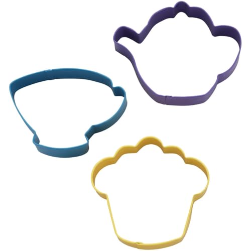 Wilton Cookie Cutter Tea Party, 3-Teilig: Keksausstecher Teeparty, Aluminium Ausstechformen: Teetasse, Teekanne und Cupcake, Küchenbacken, DIY - Set/3 von Wilton