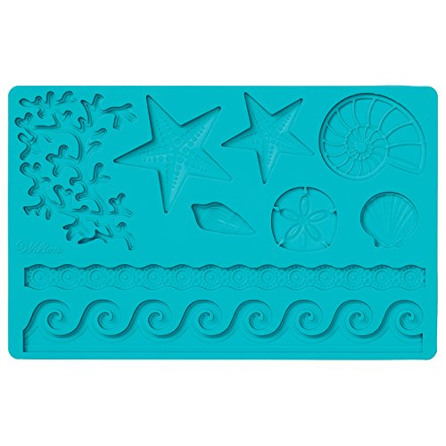 Wilton Fondant und Gum Paste Mold Sea Life Silikonform, Silikon, blau, 12 x 25 x 0,5 cm von Wilton