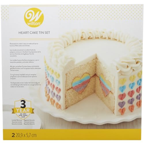 Wilton Heart Tasty-Fill Pan Set, Backform mit herzförmiger Füllung für Kuchenformen, 2 Stück von Wilton