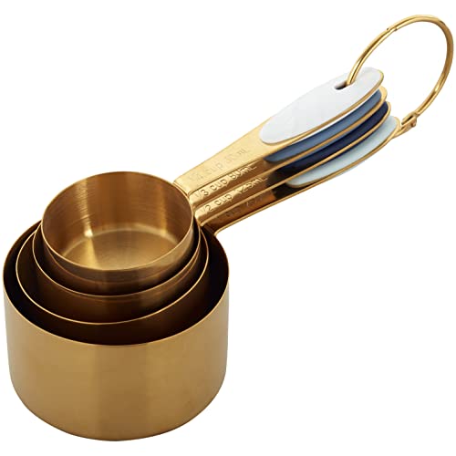 Wilton Messbecher Edelstahl Gold Set-4: Messbecher Messlöffel mit Silikongriffe für Kochen Backen Dosieren Zutaten - Set-4 Wilton Messbecher Edelstahl Gold Set-4: Messbecher Messlöffel mit Silikongriffe für Kochen Backen Dosieren Zutaten - Set-4 von Wilton