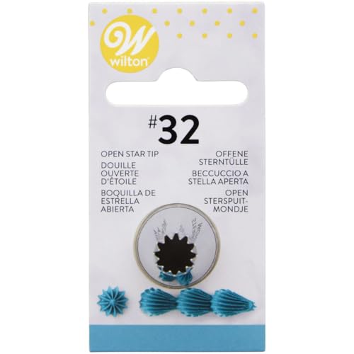 Wilton Spritztülle #32 Offene Sterntülle, Edelstahl Tülle für Spritzbeutel, Wiederverwendbarer Spritztülle zum Dekorieren von Kuchen Torten Cupcakes Spülmaschinenfest, Kuchendekoration Wilton Spritztülle #32 Offene Sterntülle, Edelstahl Tülle für Spritzbeutel, Wiederverwendbarer Spritztülle zum Dekorieren von Kuchen Torten Cupcakes Spülmaschinenfest, Kuchendekoration von Wilton