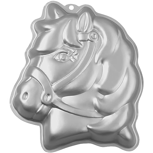 Wilton Backform 3D-Pferd, Motivbackform Pony Aluminium 3D-Kuchenform Ideal für Kindergeburtstag oder Partys - 27,5 x 17 x 10 cm Wilton Backform 3D-Pferd, Motivbackform Pony Aluminium 3D-Kuchenform Ideal für Kindergeburtstag oder Partys - 27,5 x 17 x 10 cm von Wilton