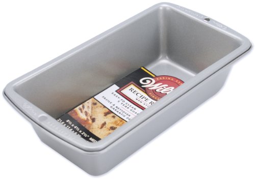 Wilton Rechteckig Brotbackform für Brote und Kuchen Antihaftbeschichtet Kastenform Backform in schwerem Metall - 21,5 x 11,4 x 6,35 cm, Grau von Wilton