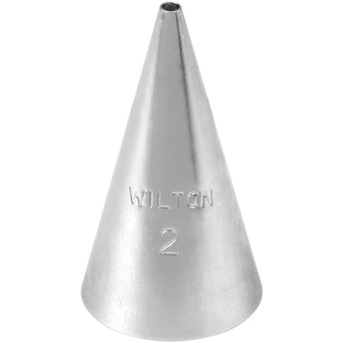 Wilton Spritztülle #2 RVS für Spritzbeutel - Tortendeko Dekorationswerkzeuge DIY Backzubehör Gebäck Torten Kuchen Muffins Churros Wiederverwendbar Spülmaschinen Geeignet - #002 Rund von Wilton