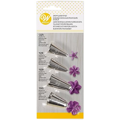 Wilton Spritztüllen Set Dropflower 109, 129, 190, 125 für Spritzbeutel - Tortendeko Dekorationswerkzeuge DIY Backzubehör Gebäck Torten Kuchen Muffins Wiederverwendbar Spülmaschinen Geeignet - Set-4 Wilton Spritztüllen Set Dropflower 109, 129, 190, 125 für Spritzbeutel - Tortendeko Dekorationswerkzeuge DIY Backzubehör Gebäck Torten Kuchen Muffins Wiederverwendbar Spülmaschinen Geeignet - Set-4 von Wilton