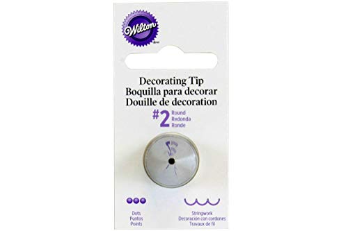 Wilton 418-2 Tülle (Decorating Tip) -# 2-Rund, Rostfreies Metall, Silber, Standard von Wilton