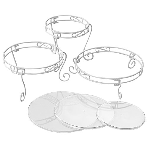 Wilton Tortenstander 3-Teilig: Tortenplatte Kuchenständer für Torten, Kuchen, Hochzeittorten, Cakes and Treats Display Set - Weiß - Ø20, Ø25 und Ø30 cm von Wilton