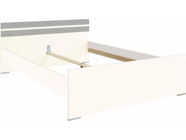 Bett WIMEX Joker, Gästebett , grau (weiß, betonfarben lichtgrau), B:146cm H:71cm L:205cm, Betten, Liegeflächen 90 oder 140x200cm, farbliche Akzente am Kopfteil von Wimex