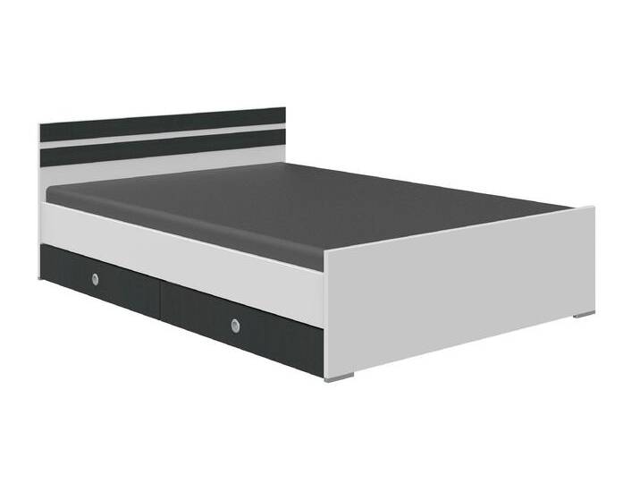 Bett WIMEX Joker, Gästebett , weiß (weiß, abgesetzt graphit), B:146cm H:71cm L:205cm, Betten, Liegeflächen 90 oder 140x200cm, farbliche Akzente am Kopfteil von Wimex