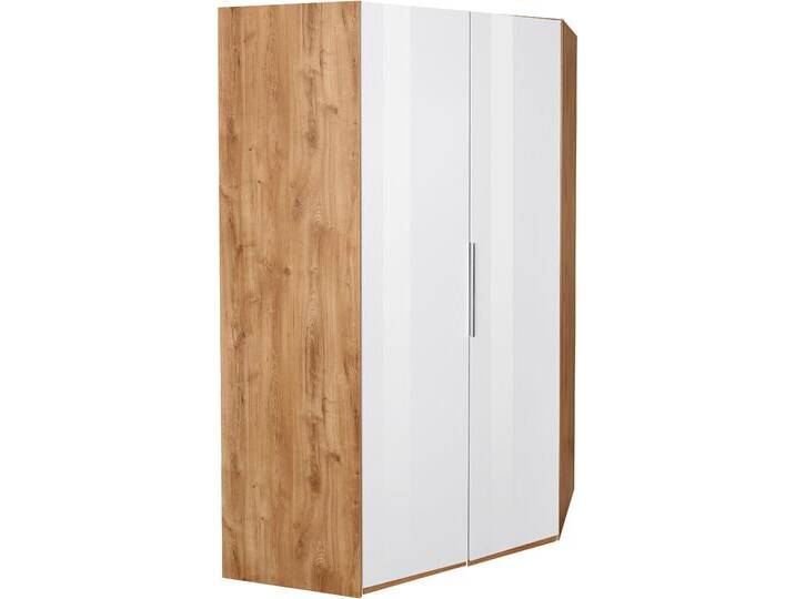 Eckkleiderschrank WIMEX Level by fresh to go , braun (plankeneichefarben, weißglas), H:236cm, Schränke, mit Glastüren von Wimex