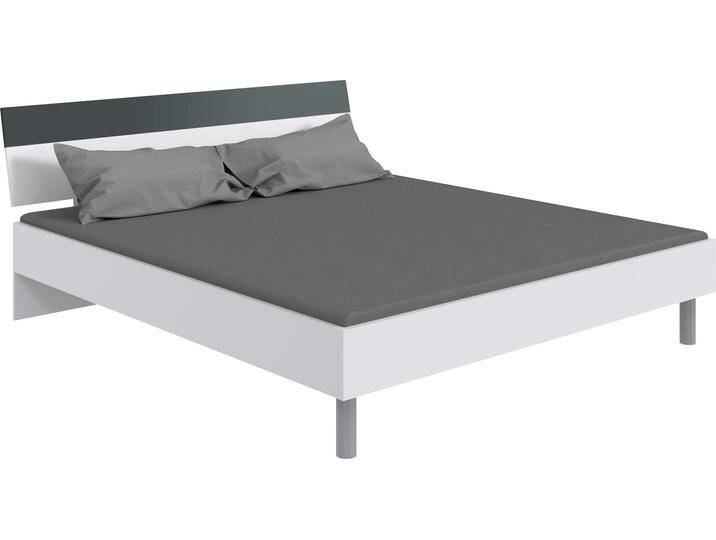 Futonbett WIMEX Budapest , weiß (weiß, graphit, weiß, graphit), B:189cm H:81cm L:210cm, Betten, Inklusive zweifarbiges Kopfteil, Liegefläche 180x200cm von Wimex