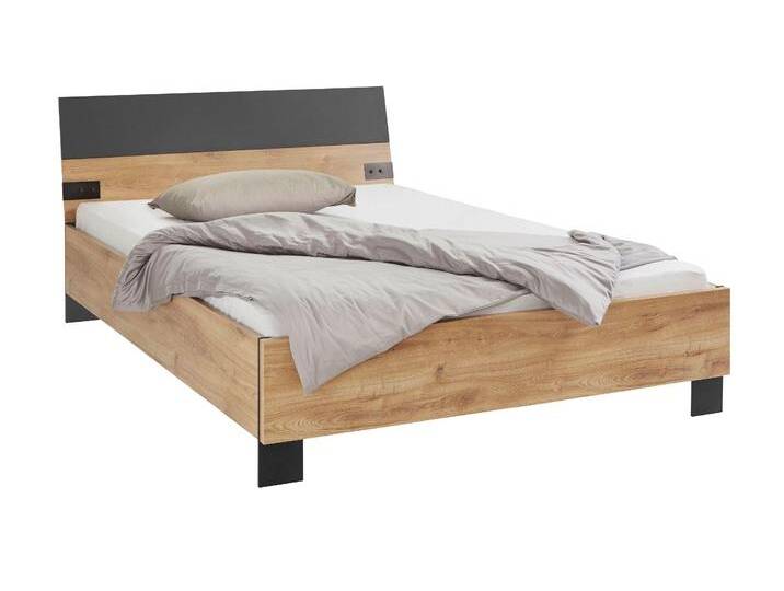 Futonbett WIMEX Malmö, Bett Made in Germany , grau (plankeneichefarben, graphit), B:148cm H:94cm L:210cm, Betten, im beliebten Industrial look, 3 Breiten zur Auswahl von Wimex