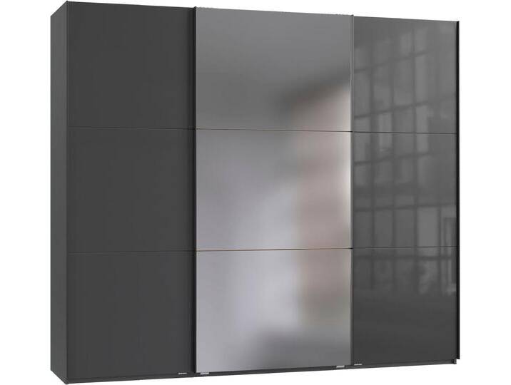 Kleiderschrank WIMEX Indiana by fresh to go, wahlweise mit oder ohne Spiegel , grafit, glas grafit, B:250cm H:216cm T:65cm, Spanplatte, Schränke, große Breiten250 oder 300cm, mit oder ohne Glasfront, Made in Germany von Wimex