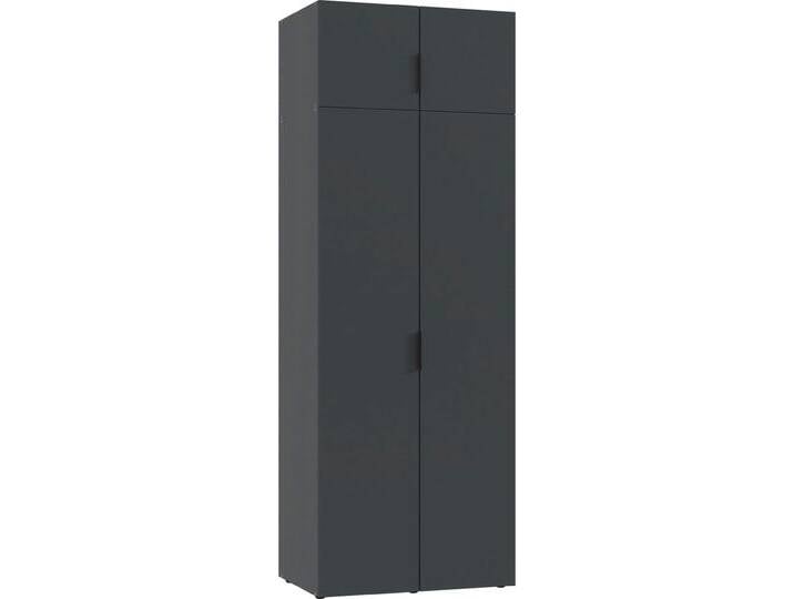 Kleiderschrank WIMEX Modena , grau (schwarz), B:80cm H:225cm T:54cm, Spanplatte, Schränke, Drehtüren-Schrankprogramm von Wimex