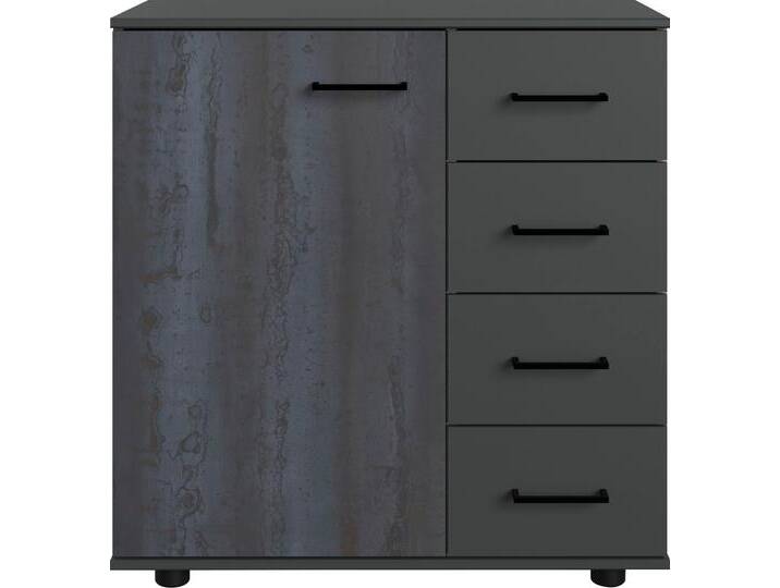 Kombikommode WIMEX Kopenhagen , grau (digi steel optik, graphit), B:81cm H:83cm T:41cm, Spanplatte, Sideboards, in 2 Breiten von Wimex