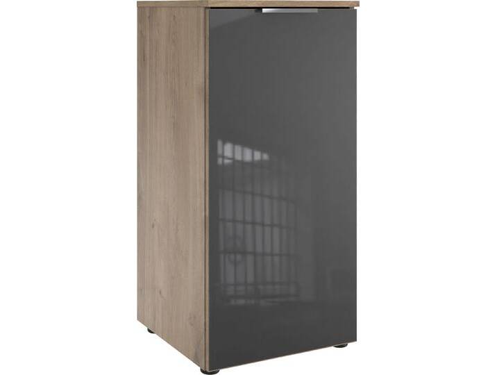 Kommode WIMEX Level36 C by fresh to go , grau (plankeneiche nachbildung, glas grau), B:41cm H:92cm T:41cm, Spanplatte, Sideboards, mit Glaselementen auf der Front, soft-close Funktion, 41cm breit von Wimex