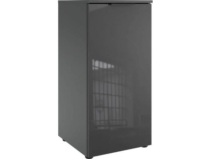 Kommode WIMEX Level36 black C by fresh to go , grau (graphit, glas grau), B:41cm H:92cm T:41cm, Spanplatte, Sideboards, mit Glaselementen auf der Front, soft-close Funktion, 41cm breit von Wimex
