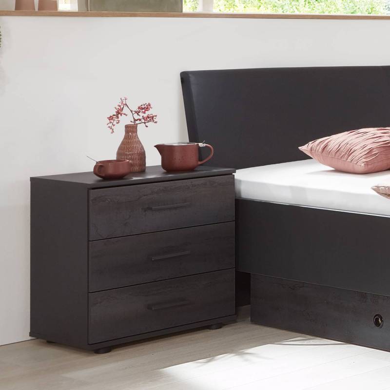 home24 Nachtkommode 2er-Set 58cm Grau von home24