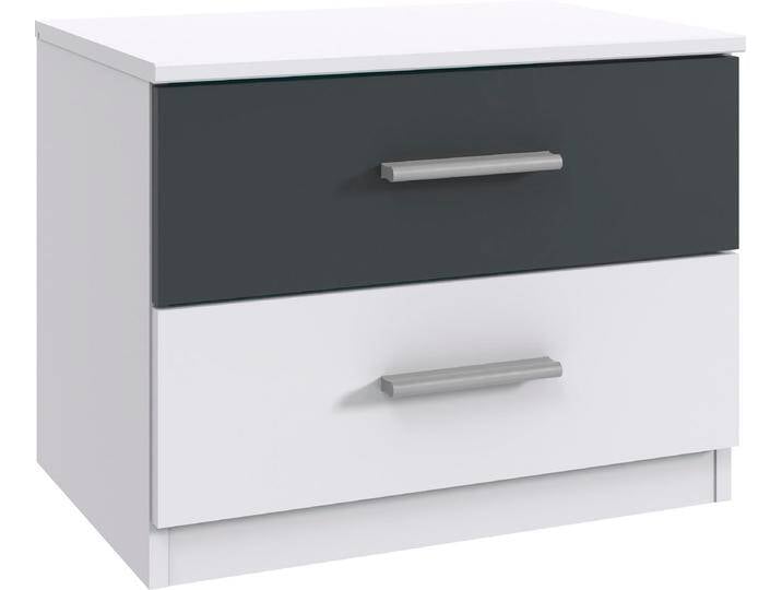 Nachtkommode WIMEX Budapest , weiß (weiß, graphit), B:52cm H:40cm T:38cm, Spanplatte, Sideboards, wahlweise einzeln oder im 2er Set, mit jeweils 2 Schubladen von Wimex