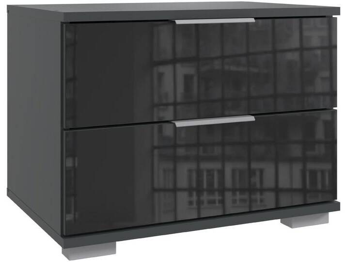 Nachtkommode WIMEX Easy , grau (graphit, schwarzglas), B:52cm H:40cm T:38cm, Sideboards von Wimex