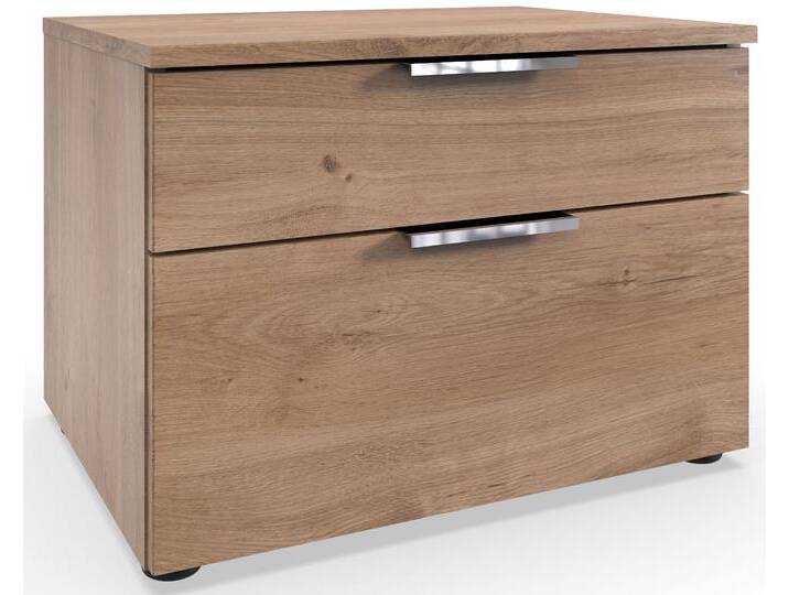 Nachtkommode WIMEX Level by fresh to go , braun (plankeneiche nachbildung), B:54cm H:39cm T:41cm, Spanplatte, Sideboards, 2 Schubladen mit soft-close Funktion, 54cm breit, 39cm hoch von Wimex