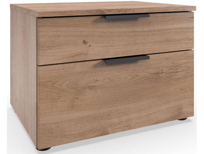 Nachtkommode WIMEX Level by fresh to go , braun (plankeneiche nachbildung), B:54cm H:39cm T:41cm, Spanplatte, Sideboards, 2 Schubladen mit soft-close Funktion, 54cm breit, 39cm hoch von Wimex
