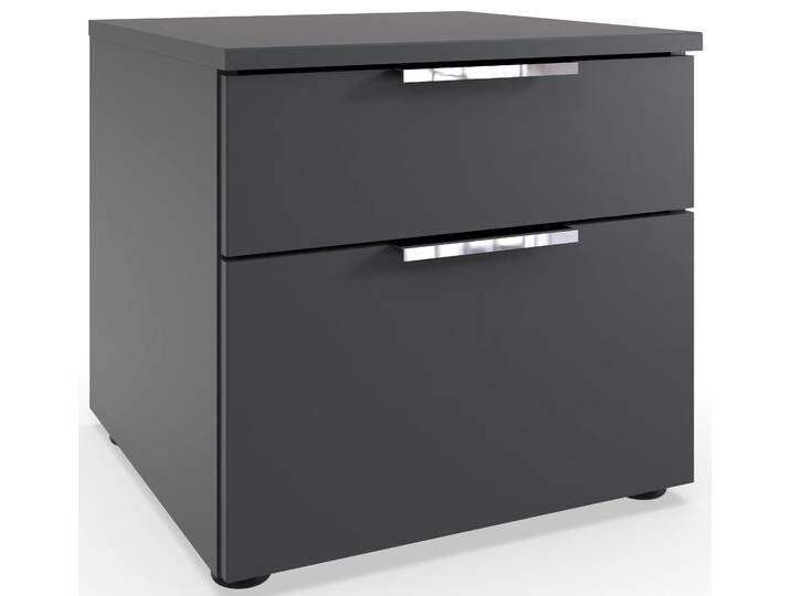 Nachtkommode WIMEX Level by fresh to go , grau (graphit), B:41cm H:39cm T:41cm, Spanplatte, Sideboards, 2 Schubladen mit soft-close Funktion, 41cm breit, 39cm hoch von Wimex