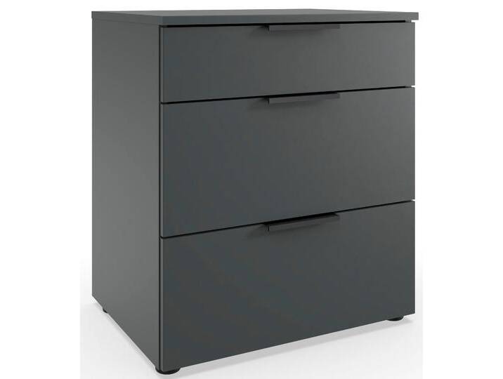 Nachtkommode WIMEX Level by fresh to go , grau (graphit), B:54cm H:61cm T:41cm, Spanplatte, Sideboards, 3 Schubladen mit soft-close Funktion, 54cm breit, 61cm hoch von Wimex