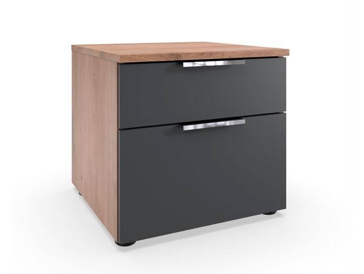 Nachtkommode WIMEX Level by fresh to go , schwarz (front graphit, korpus plankeneiche nachbildung), B:41cm H:39cm T:41cm, Spanplatte, Sideboards, 2 Schubladen mit soft-close Funktion, 41cm breit, 39cm hoch von Wimex