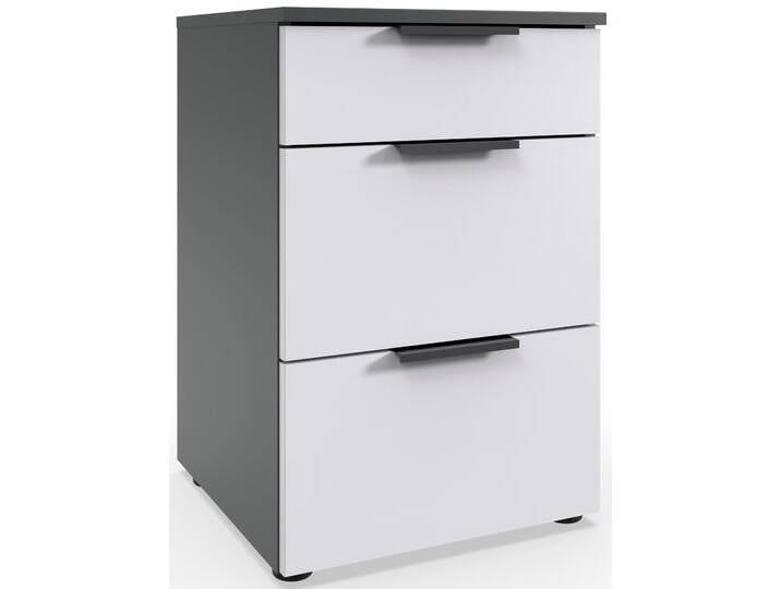 Nachtkommode WIMEX Level by fresh to go , weiß (front weiß, korpus graphit), B:41cm H:61cm T:41cm, Spanplatte, Sideboards, 3 Schubladen mit soft-close Funktion, 41cm breit, 61cm hoch von Wimex