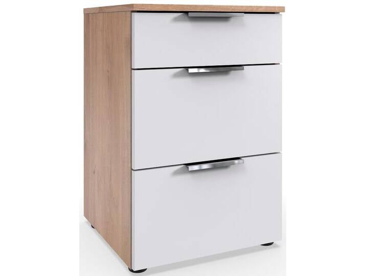 Nachtkommode WIMEX Level by fresh to go , weiß (front weiß, korpus plankeneiche nachbildung), B:41cm H:61cm T:41cm, Spanplatte, Sideboards, 3 Schubladen mit soft-close Funktion, 41cm breit, 61cm hoch von Wimex