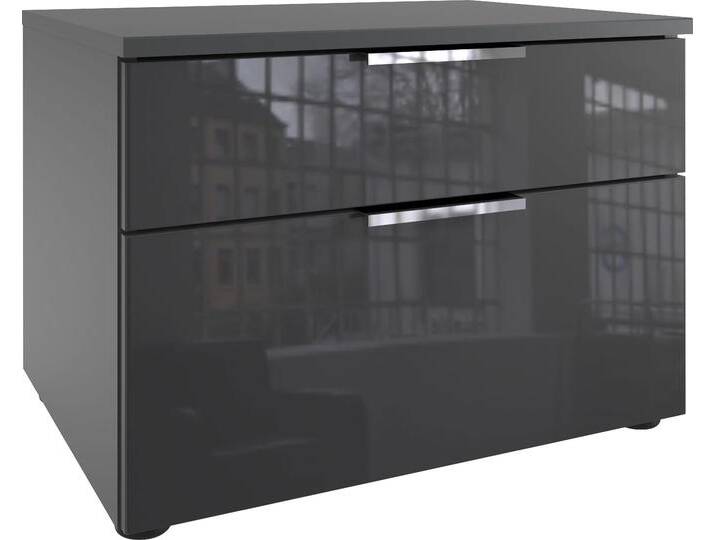 Nachtkommode WIMEX Level36 C by fresh to go , grau (graphit, glas grau), B:54cm H:39cm T:41cm, Spanplatte, Sideboards, mit Glaselementen auf der Front, soft-close Funktion, 54cm breit von Wimex