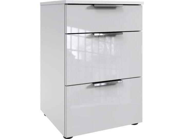 Nachtkommode WIMEX Level36 C by fresh to go , weiß (weiß, glas weiß), B:41cm H:61cm T:41cm, Spanplatte, Sideboards, mit Glaselementen auf der Front, soft-close Funktion, 41cm breit von Wimex