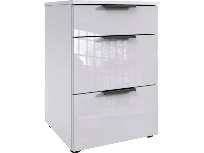 Nachtkommode WIMEX Level36 black C by fresh to go , weiß (weiß, glas weiß), B:41cm H:61cm T:41cm, Spanplatte, Sideboards, mit Glaselementen auf der Front, soft-close Funktion, 41cm breit von Wimex
