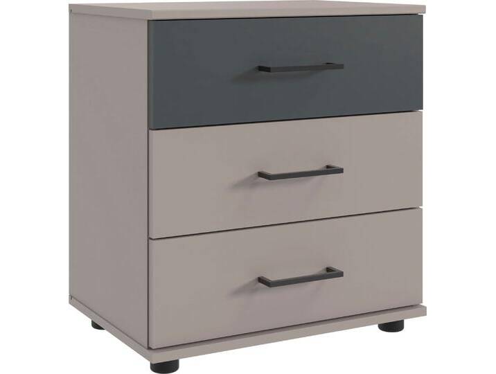 Nachtkommode WIMEX Taiga , sandgrau, graphit, B:52cm H:58cm T:38cm, Spanplatte, Sideboards, mit 3 Schubladen, 52cm breit von Wimex