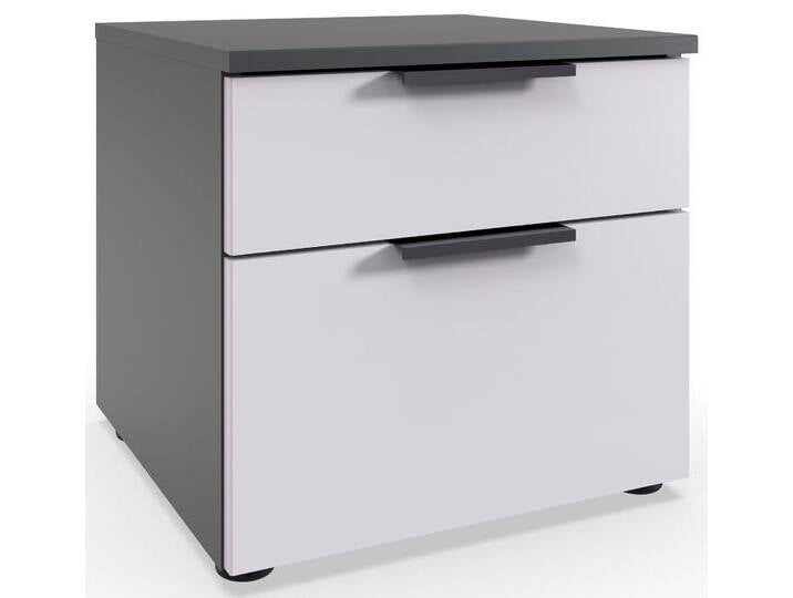 Nachtkommode WIMEX level36 A by fresh to go , weiß (front weiß, korpus graphit), B:41cm H:39cm T:41cm, Spanplatte, Sideboards, 2 Schubladen mit soft-close Funktion von Wimex