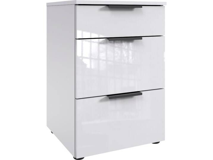 Nachtkommode WIMEX level36 D by fresh to go , weiß (korpus weiß, front lack weiß), B:41cm H:61cm T:41cm, Spanplatte, Sideboards, mit soft-close Funktion und Lackfronten, 3 Schubladen von Wimex
