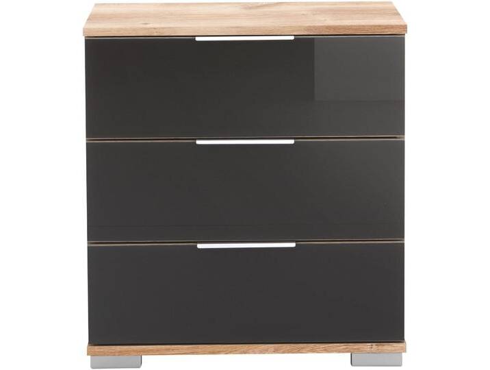 Nachtkonsole WIMEX Easy , grau (plankeneichefarben, grauglas), B:52cm H:56cm T:38cm, Sideboards, mit Glas- oder Spiegelfront von Wimex