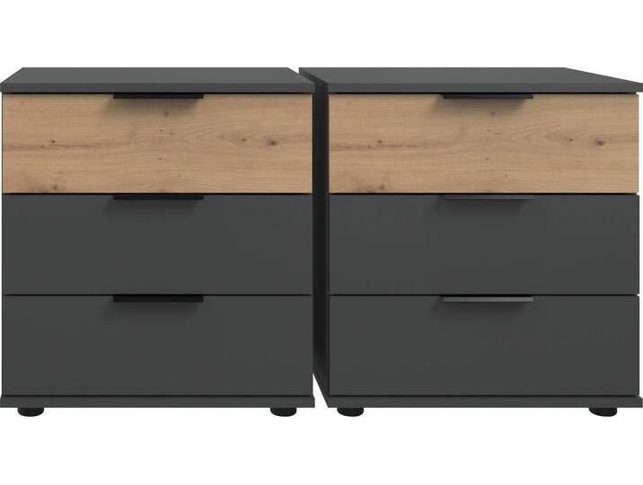 Nachtkonsole WIMEX Gibraltar , grau (artisan, eiche, nachbildung, graphit), B:52cm H:56cm T:38cm, Holzwerkstoff, Sideboards, in 2 Höhen, wahlweise im 2er Set von Wimex