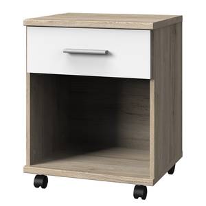 home24 Rollcontainer Joker 46 x 58 x 40cm Braun/Eiche Sanremo Dekor/Weiß von home24