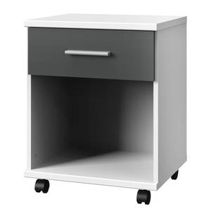 home24 Rollcontainer Joker 46 x 58 x 40cm Weiß/Weiß/Graphit von home24